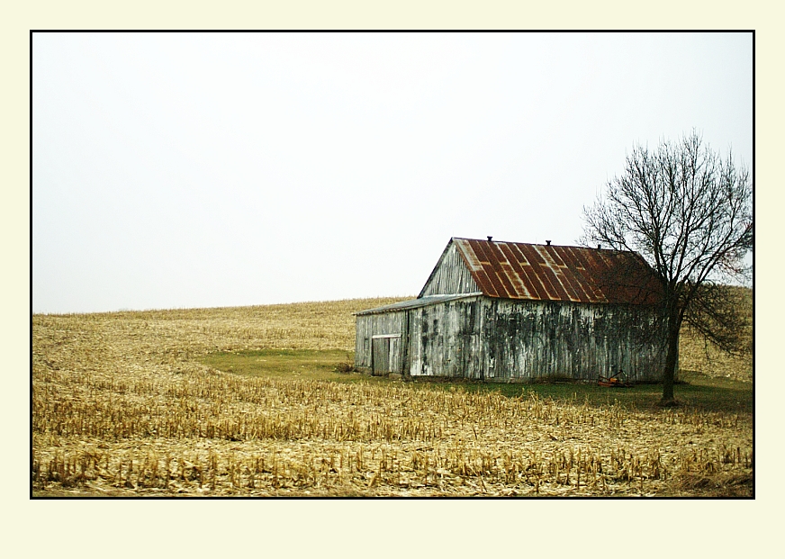 Barn Past Red Mound