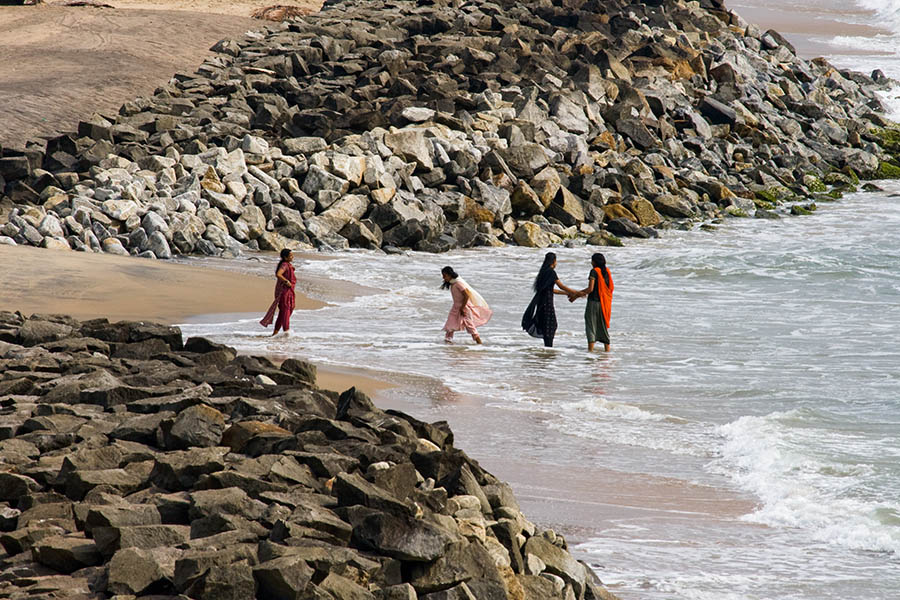 Hindu Women in the Surf