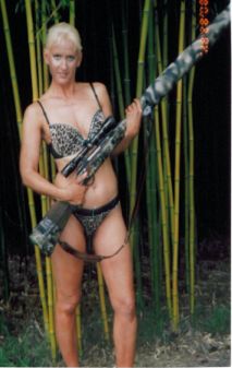 Suit Sniper Rifle and bamboo jungle