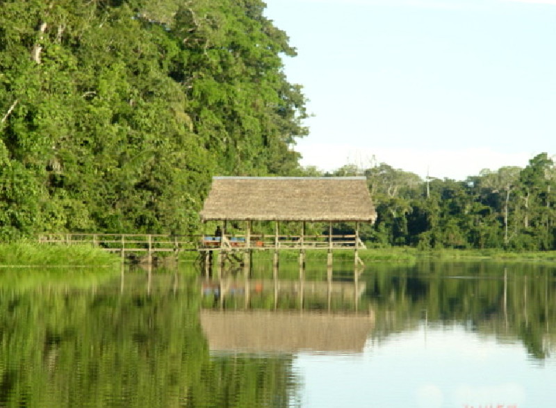 boat dock on oxbow lake