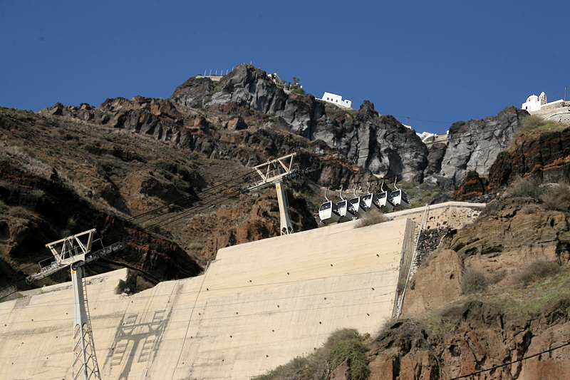 cable car to Fira, 220 metres