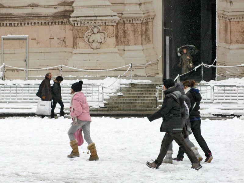 Shortcut Through the Snow on Piazza Maggiore4875