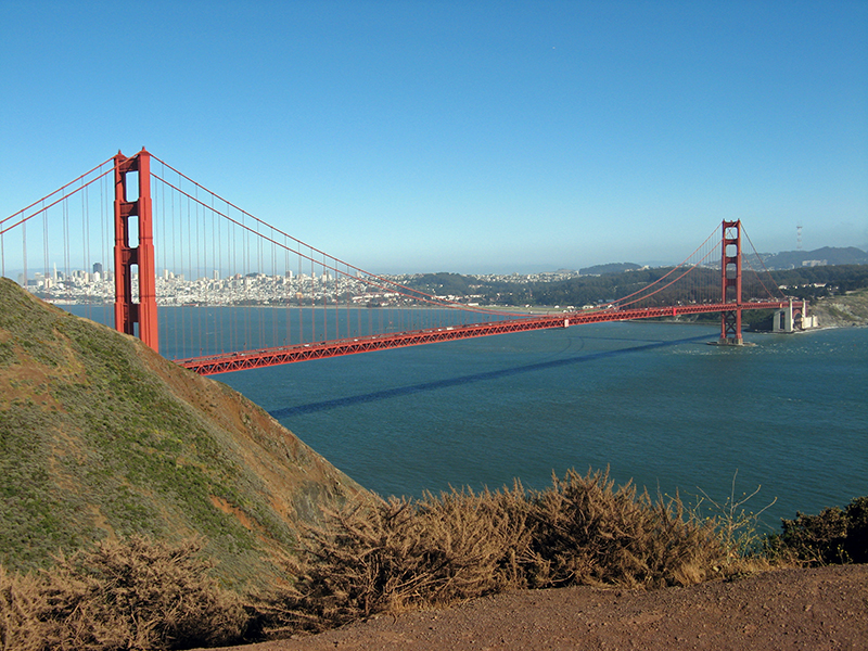Golden Gate Bridge from Marin County    <br />1800