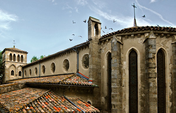 Gothic Church With Birds, Carcassonne