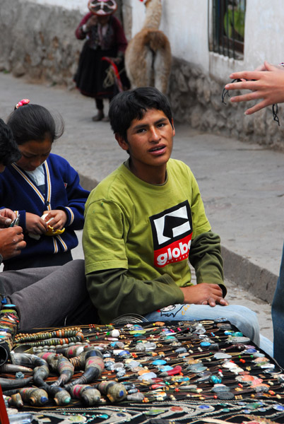 Roadside vendor of tourist trinkets, San Blas