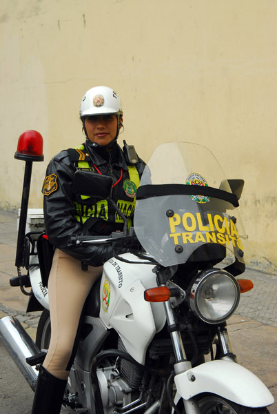 Politessa on a motorbike, Lima