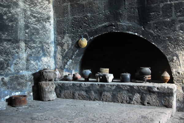 Large fireplace in the main kitchen, Santa Catalina