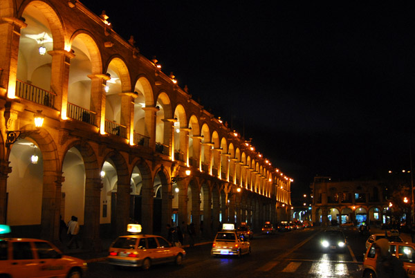 Plaza de Armas, Arequipa, at night