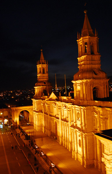 Arequipa Cathedral at night