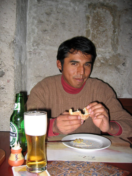 Marcos, dinner at Zig Zag, Arequipa