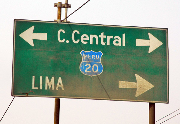 Carretera Central heading east out of Lima to the central highlands