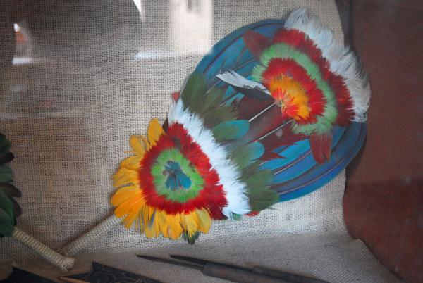 Fan made of colorful feathers, Museum of Santa Rosa de Ocopa