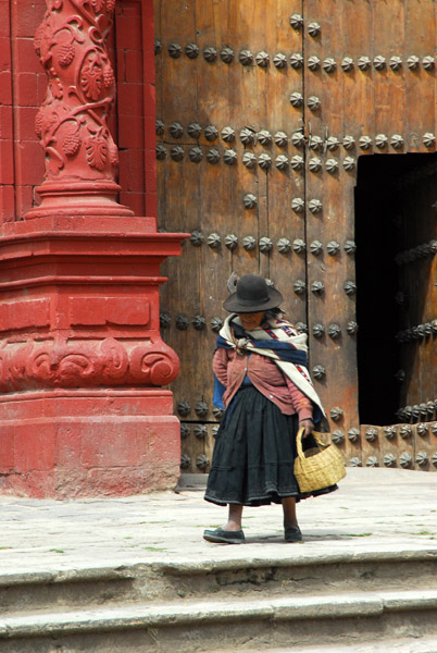 Indian woman outside the cathedral