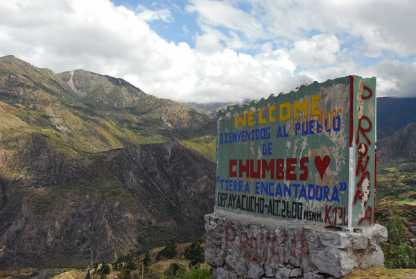 Bienvenidos al Pueblo de Chumbes, 2600m, Peru