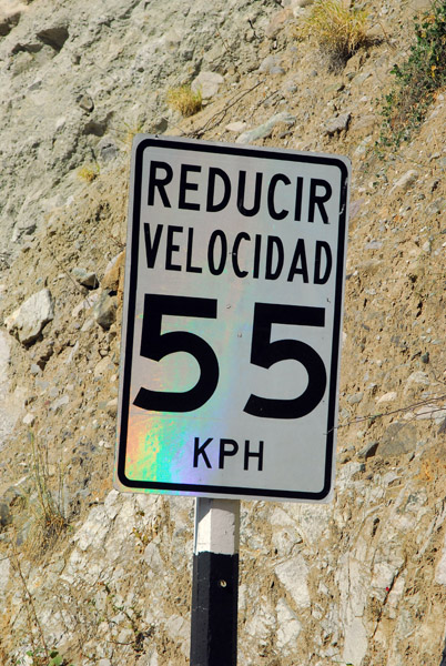 Reducir Velocidad 55 kph road sign