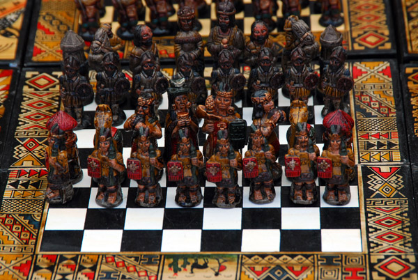 Inca vs Spain chess set, Pisaq tourist market