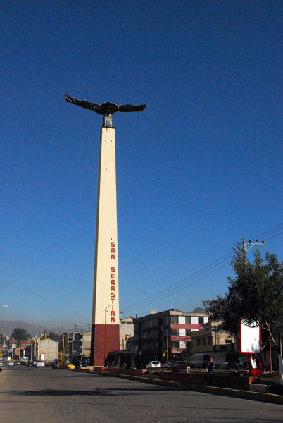 Condor monument at the entrance to San Sebastian