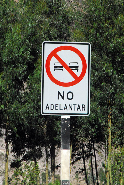 Spanish road sign - No Adelantar