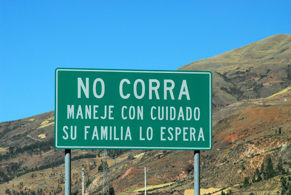 NO CORRA Maneje Con Cuidad Su Familia Lo Espera Dont run (speed), drive with care, your family will wait for you