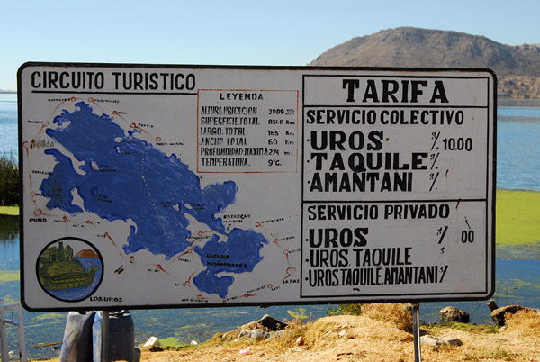 Information sign at Puno Harbor