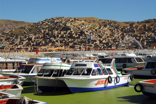 Tourist boats, Puno Harbor, Lake Titicaca