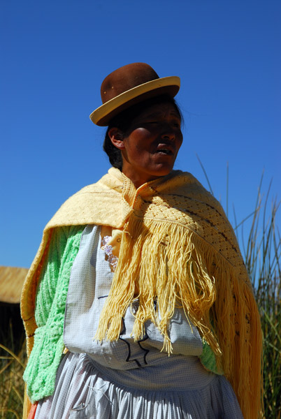 Uros woman, Lake Titicaca