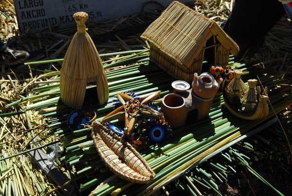 Souvenirs for sale by the Uros people, Floating Islands