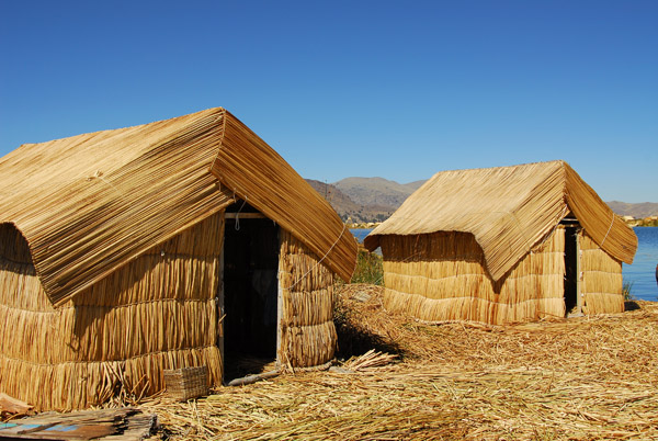 Reed huts, Floating Islands, Lake Titicaca