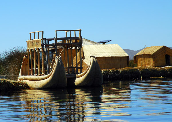 Twin hulled, two level reed boat, Lake Titicaca