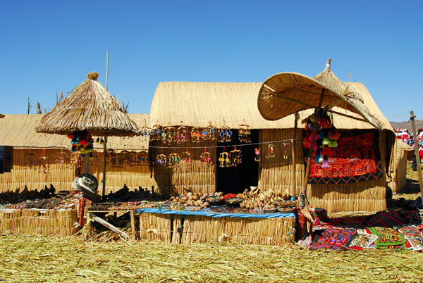 Tourist market, Uros Islands, Lake Titicaca