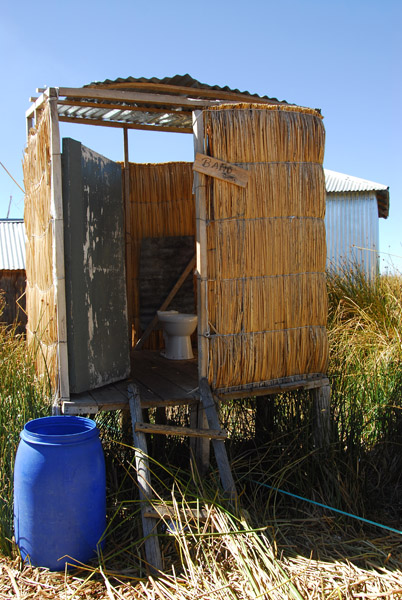 Outhouse dropping directly to the lake