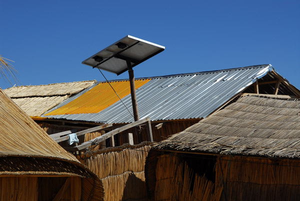 Solar panel, Uros Islands, Lake Titicaca