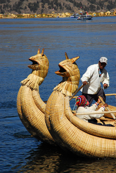 Twin dragon hulled reed boat