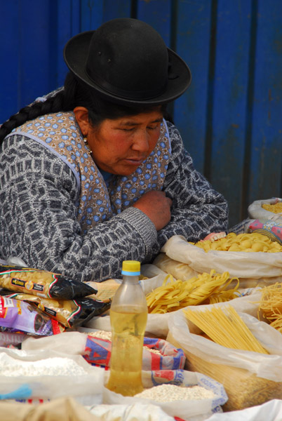 Woman dozing over her pasta