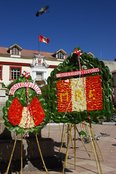 Floral decorations for a public holiday