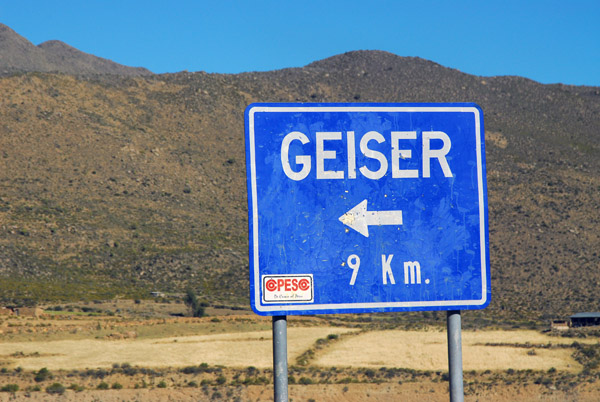 Geiser...not sure if thats actually pointing to a geyser, but with all the volcanoes I wouldnt be surprised