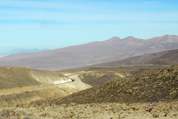 The road from Colca Canyon to Areqipa passing through Reserva Nacional Salinas y Aguada Blanca