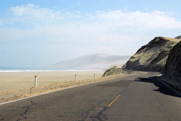 Panamerican Highway along the beach northwest of Camana