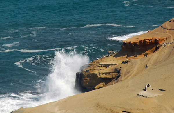 Waves smashing against the cliffs, Peru