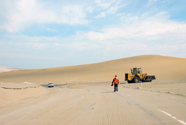 Road crews getting the desert off the road