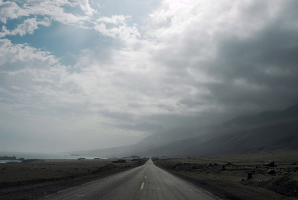 Clouds capping the coastal mountains along the Panamerican Highway near Atico