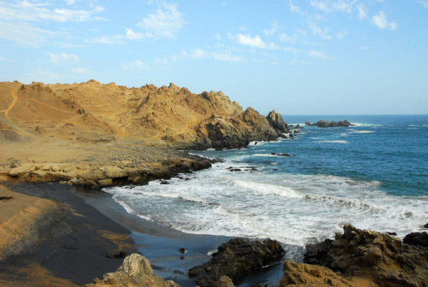View of the small beach from Hotel Puerto Inca