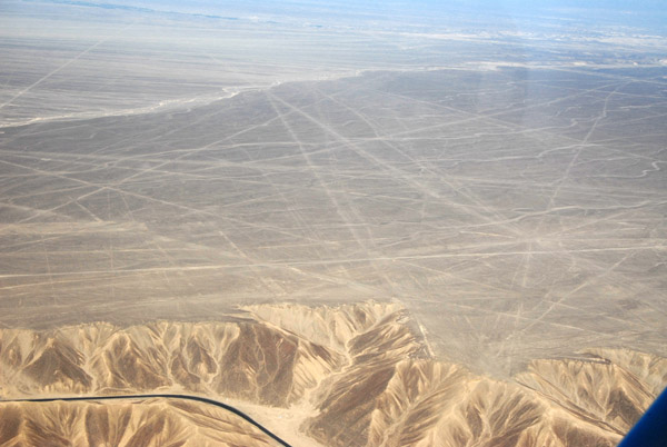 So many straight lines across the desert floor