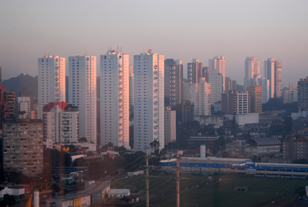 Sunrise on the apartment towers of So Paulo-Morumbi