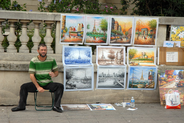 Selling paintings in the Quartier Latin, Paris
