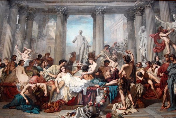 Les Romains de la Dcadence by Thomas Couture, 19th C.