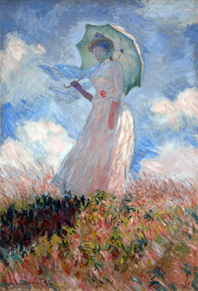Femme  l'ombrelle tourne vers la gauche by Claude Monet, 1886