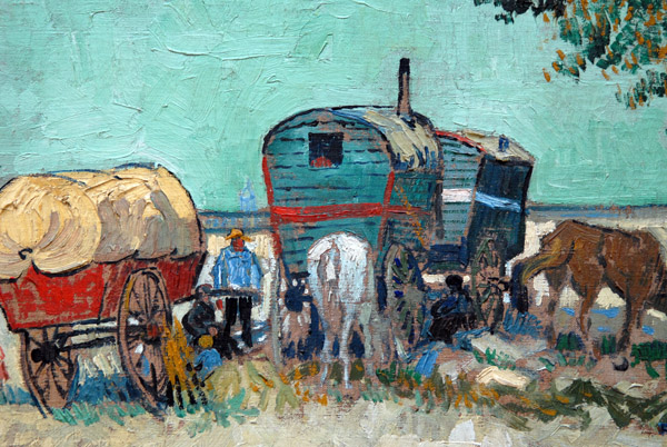 Les roulottes, campement de bohmiens by Vincent van Gogh, 1888