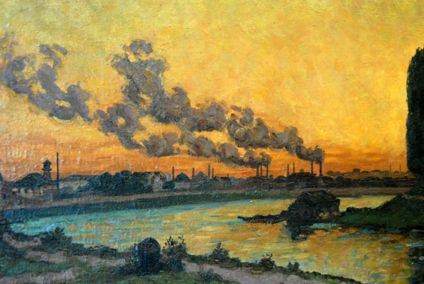 Soleil couchant  Ivry by Armand Guillaumin, ca 1872-73