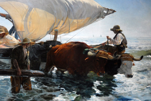 Retour de la pche; halage de la barque, by Joaquin Sorolla y Bastide, 1895